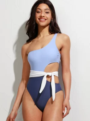 Santorini Solid Cutout One Piece Swimsuit