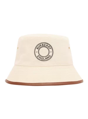 Burberry Canvas & Leather Bucket Hat